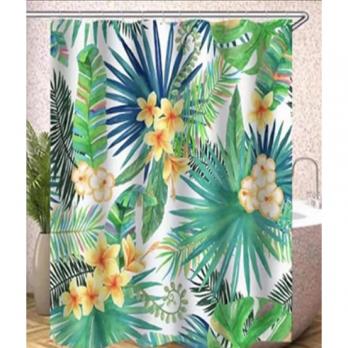 Штора для ванной  Фотопринт 180*200  Тропики с кольцами