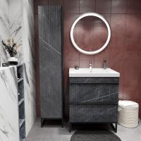 Пенал "Окленд" Графит Мрамор левый (350*1858*319) ЛОФТ (ПВХ)