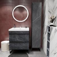 Пенал "Окленд" Графит Мрамор правый (350*1858*319) ЛОФТ (ПВХ)