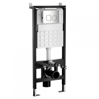 Система инсталляции WAVE, двухрежимная квадратная кнопка A3 хром, МЕХАНИКА, 500 мм