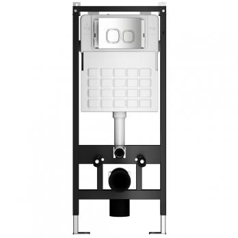 Система инсталляции WAVE, двухрежимная квадратная кнопка A3 хром, ПНЕВМАТИКА, 500 мм