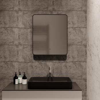 Зеркало MIXLINE "Инканто" 600*700 (ШВ) бесконтактный сенсор, светодиодная подсветка,черная окантовка