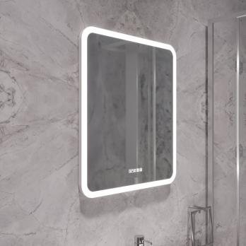 Зеркало MIXLINE "Стив-3" 600*700 (ШВ) сенсорный выключатель, часы + подогрев