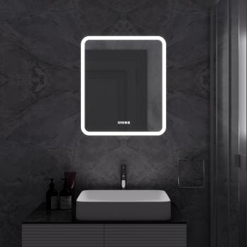 Зеркало MIXLINE "Стив-3" 600*700 (ШВ) сенсорный выключатель, часы + подогрев