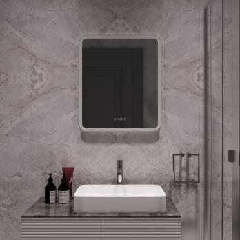 Зеркало MIXLINE "Стив-3" 600*700 (ШВ) сенсорный выключатель, часы + подогрев