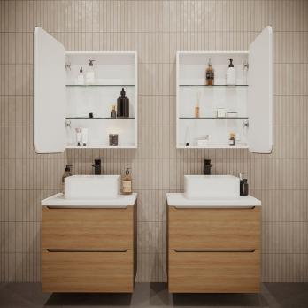 Зеркальный шкаф MIXLINE "Фиджи Flip" 600*800 (ШВ) универсал, сенсорный выкл.,светодиодная подсветка