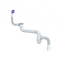 Сифон 1 1/2 AC22 со смещением, прямоугольный перелив, с гофрой 40*40/50 UNICORN