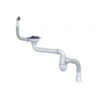 Сифон 3 1/2 BC23 со смещением, круглый перелив, с гофрой 40*40/50 UNICORN