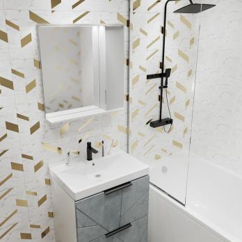 Зеркальный шкаф "Лайн-60" правый с подсветкой (ПВХ)