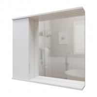 Зеркальный шкаф "Лайн-80" левый с подсветкой (ПВХ)