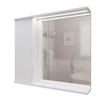 Зеркальный шкаф "Лайн-80" левый с подсветкой (ПВХ)