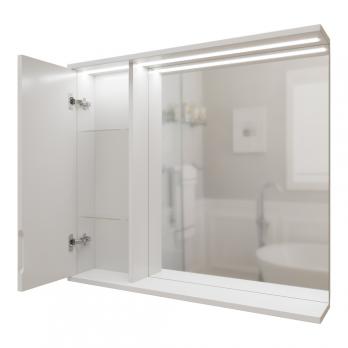 Зеркальный шкаф "Лайн-80" левый с подсветкой (ПВХ)