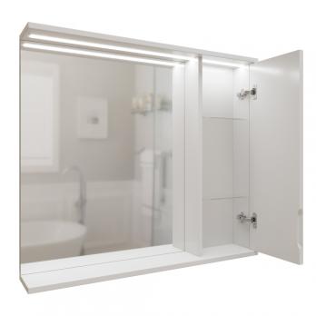 Зеркальный шкаф "Лайн-80" правый с подсветкой (ПВХ)