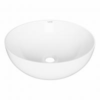 Раковина накладная на столешницу WAVE Round 405*405*140 ш*г*в без перелива,белый,круг