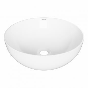 Раковина накладная на столешницу WAVE Round 405*405*140 ш*г*в без перелива,белый,круг