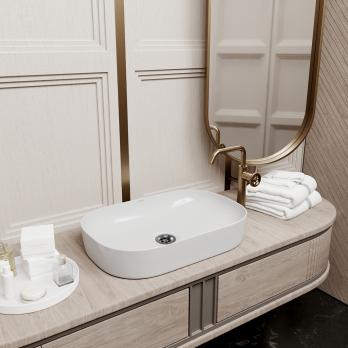 Раковина накладная на столешницу WAVE Slim 600*400*145 ш*г*в без перелива,белый,прямоуг