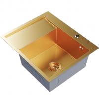 Мойка настол.монтаж 60х50 (3,0) прав. вып 3 1/2  MIXLINE PRO 20см с сифоном (золото)