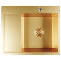Мойка настол.монтаж 60х50 (3,0) прав. вып 3 1/2  MIXLINE PRO 20см с сифоном (золото)