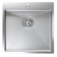 Мойка настол.монтаж 50х50 (3,0) вып 3 1/2  MIXLINE PRO 20см с сифоном (сатин НАНО декор)