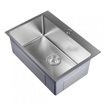 Мойка настол.монтаж 65х45 (3,0) вып 3 1/2  MIXLINE PRO 22см с сифоном (сатин НАНО декор)