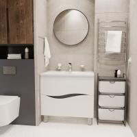 Тумба д/ванной "Лайф-80" под раковину Марго-80 (MIXLINE) (ПВХ)