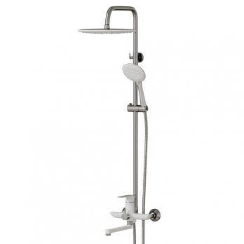 Душевая система 35к MIXLINE ML2415 излив лейка 3 позиции +лейка "Тропический душ" ХРОМ/БЕЛЫЙ