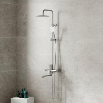 Душевая система 35к MIXLINE MLSS32-06 "Stainless" излив лейка 3 поз.+лейка"Тропический душ" НЕРЖ