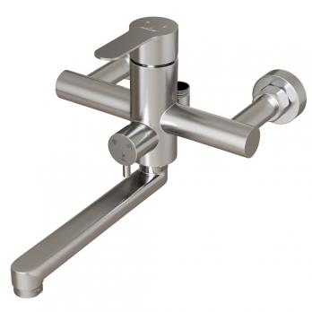 Душевая система 35к MIXLINE MLSS32-06 "Stainless" излив лейка 3 поз.+лейка"Тропический душ" НЕРЖ