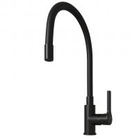 Смеситель для кухни 35k MIXLINE ML23-097 "Round Black" гибкий излив боковая ручка ЧЕРНЫЙ