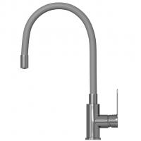 Смеситель для кухни 35к MIXLINE ML35-093 гибкий излив, б/отв, боковая, серый