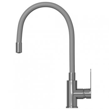 Смеситель для кухни 35к MIXLINE ML35-093 гибкий излив, б/отв, боковая, серый