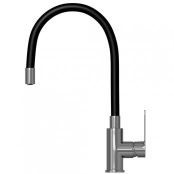 Смеситель для кухни 35к MIXLINE ML35-097 гибкий излив, б/отв, боковая, черный