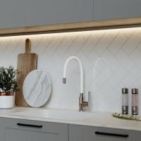 Смеситель для кухни 35к MIXLINE ML35-098 гибкий излив, б/отв, боковая, белый