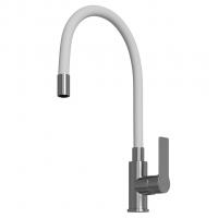 Смеситель для кухни 35к MIXLINE ML35-098 гибкий излив, б/отв, боковая, белый