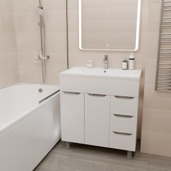 Тумба д/ванной "ЭТЬЕН-80" под раковину Нелли-80 (MIXLINE) (ПВХ)