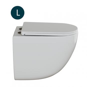 Унитаз подвесной безободковый WAVE SUNSET Tornado3.0, сид. дюропласт, м/л, быстр, БЕЛЫЙ глянец (L)