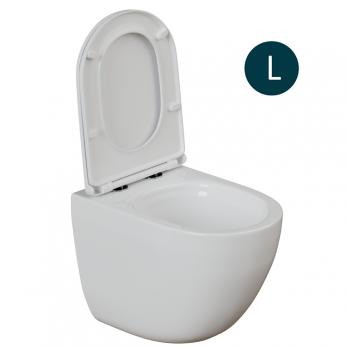 Унитаз подвесной безободковый WAVE SUNSET Tornado3.0, сид. дюропласт, м/л, быстр, БЕЛЫЙ глянец (L)