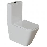 Унитаз-компакт безободковый WAVE SQUARE Tornado1.0, гор,ниж,2-кн.арм,сид.дюро,м/л,быстр,БЕЛЫЙ глянец