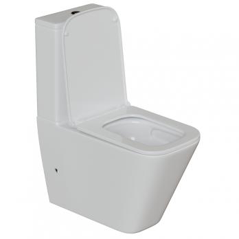 Унитаз-компакт безободковый WAVE SQUARE Tornado1.0, гор,ниж,2-кн.арм,сид.дюро,м/л,быстр,БЕЛЫЙ глянец