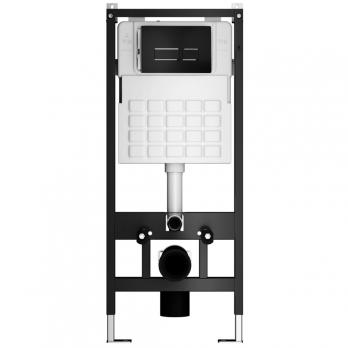 Система инсталляции WAVE, двухрежимная прямоугольная кнопка V2 черная, МЕХАНИКА, 500 мм