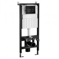 Система инсталляции WAVE, двухрежимная прямоугольная кнопка V2 черная, ПНЕВМАТИКА, 500 мм