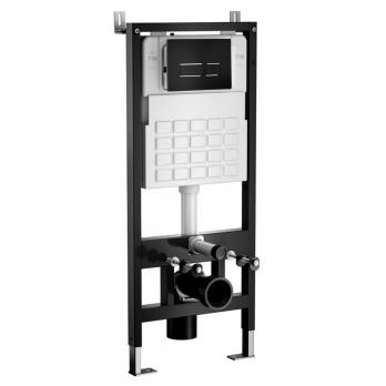 Система инсталляции WAVE, двухрежимная прямоугольная кнопка V2 черная, ПНЕВМАТИКА, 500 мм