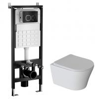 Комплект WAVE "Система инсталляции МЕХАНИКА 500+унитаз "TREND"+квадратная кнопка А2 черная"