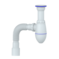 Сифон 1 1/2*40 А120P литой выпуск, с гофрой 40*40*50  UNICORN