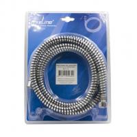 Шланг душевой 175 см имп/кон, ПВХ, черный/хром MIXLINE MIX-6-175 ЛЮКС (блистер)