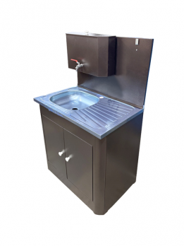 Рукомойник "Дуэт 2-х дверный" металл. 500х800 антич.медь (без ЭВН-20л,мойка НЕРЖ.лев/прав, кран мет)