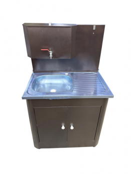 Рукомойник "Дуэт 2-х дверный" металл. 500х800 антич.медь (без ЭВН-20л,мойка НЕРЖ.лев/прав, кран мет)