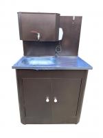 Рукомойник "Дуэт 2-х дверный" металл. 500х800 антич.медь (с ЭВН-20л, мойка НЕРЖ.лев/прав, кран мет.)