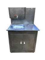 Рукомойник "Дуэт 2-х дверный" металл. 500х800 антич.серебро(без ЭВН-20л,мойка НЕРЖлев/прав,кран мет)