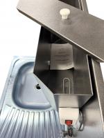 Рукомойник "Дуэт 2-х дверный" металл. 500х800 антич.серебро (с ЭВН-20л,мойка НЕРЖ.лев/прав,кран мет)